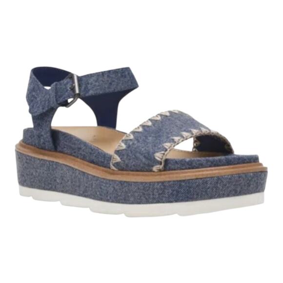 Wild Pair Women's Milliee Platform Sandals Blue Denim Size 6 1/2 M - Picture 1 of 3